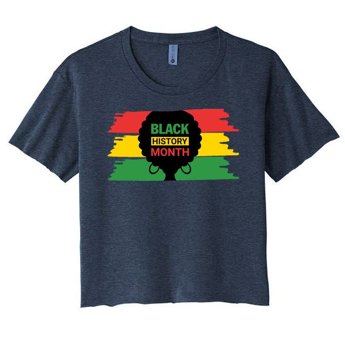 Black History Month Female Afro Women's Crop Top Tee