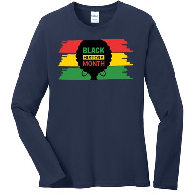 Black History Month Female Afro Ladies Long Sleeve Shirt