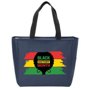 Black History Month Female Afro Zip Tote Bag