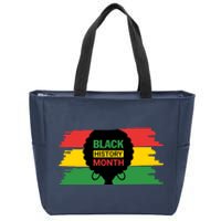 Black History Month Female Afro Zip Tote Bag