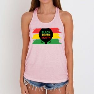 Black History Month Female Afro Women's Knotted Racerback Tank