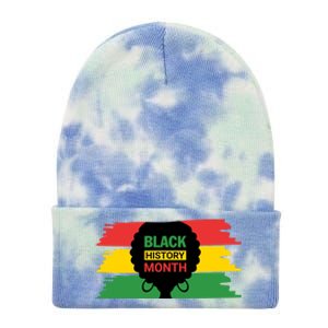 Black History Month Female Afro Tie Dye 12in Knit Beanie