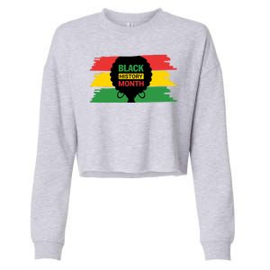 Black History Month Female Afro Cropped Pullover Crew