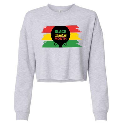 Black History Month Female Afro Cropped Pullover Crew