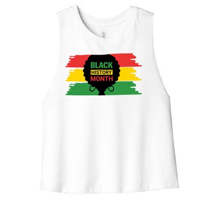 Black History Month Female Afro Women's Racerback Cropped Tank