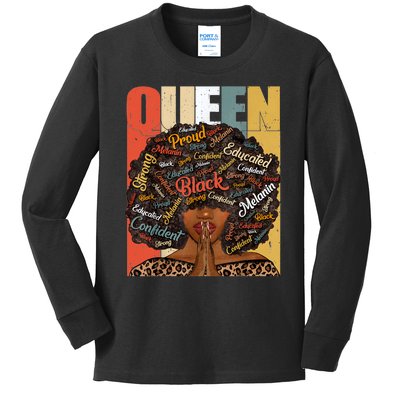 Black History Month Juneteenth For Black Queen Kids Long Sleeve Shirt