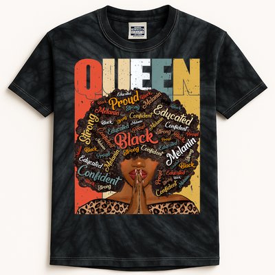 Black History Month Juneteenth For Black Queen Kids Tie-Dye T-Shirt