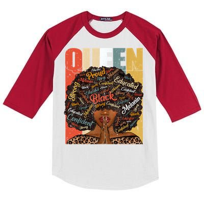 Black History Month Juneteenth For Black Queen Kids Colorblock Raglan Jersey