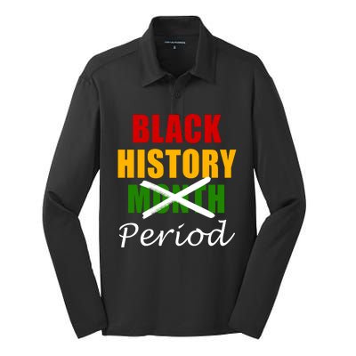 Black History Month Period Silk Touch Performance Long Sleeve Polo