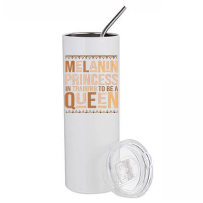 Black History Month Melanin Princess Stainless Steel Tumbler