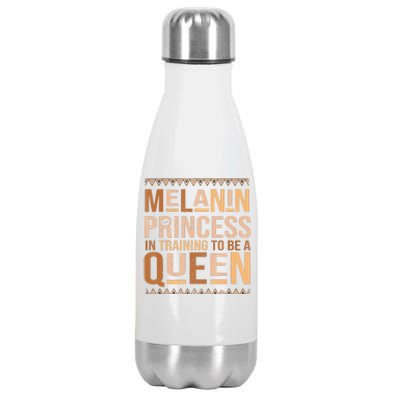 Black History Month Melanin Princess Stainless Steel Insulated Water Bottle