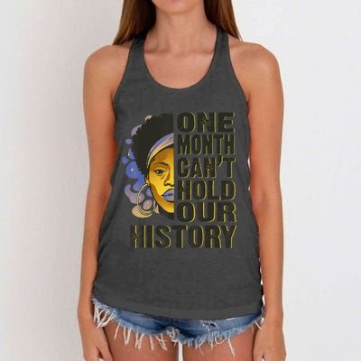 Black History Month One Month Can't Hold Our History Women's Knotted Racerback Tank