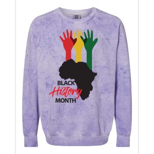 Black History Month Hands Map Colorblast Crewneck Sweatshirt