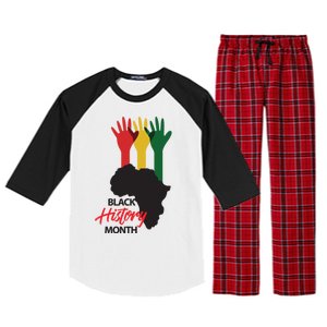 Black History Month Hands Map Raglan Sleeve Pajama Set