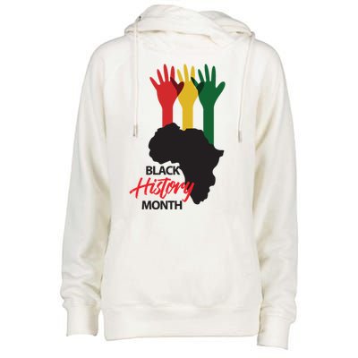 Black History Month Hands Map Womens Funnel Neck Pullover Hood