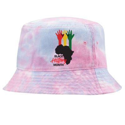 Black History Month Hands Map Tie-Dyed Bucket Hat