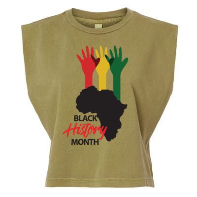 Black History Month Hands Map Garment-Dyed Women's Muscle Tee