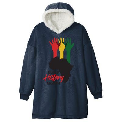 Black History Month Hands Map Hooded Wearable Blanket