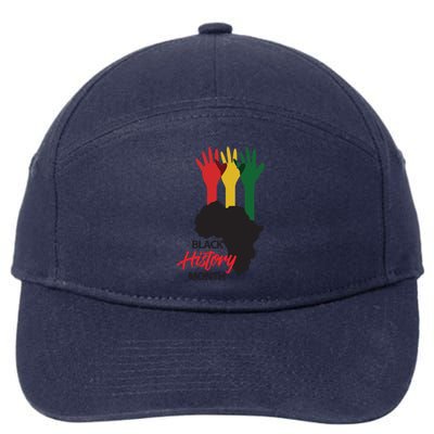 Black History Month Hands Map 7-Panel Snapback Hat