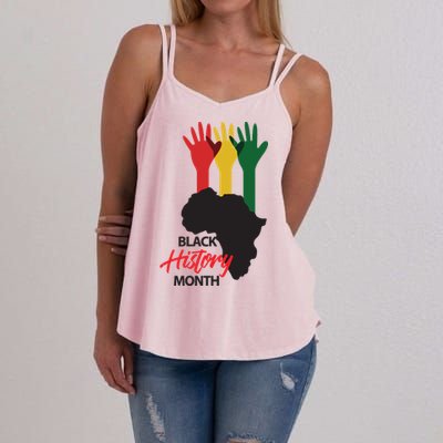 Black History Month Hands Map Women's Strappy Tank