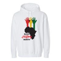 Black History Month Hands Map Garment-Dyed Fleece Hoodie