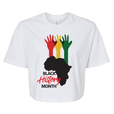 Black History Month Hands Map Bella+Canvas Jersey Crop Tee