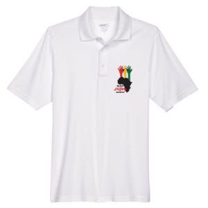 Black History Month Hands Map Men's Origin Performance Pique Polo