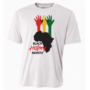 Black History Month Hands Map Cooling Performance Crew T-Shirt