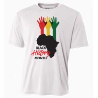 Black History Month Hands Map Cooling Performance Crew T-Shirt