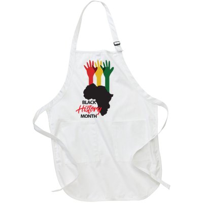 Black History Month Hands Map Full-Length Apron With Pockets