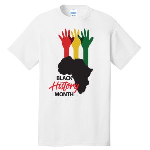 Black History Month Hands Map Tall T-Shirt