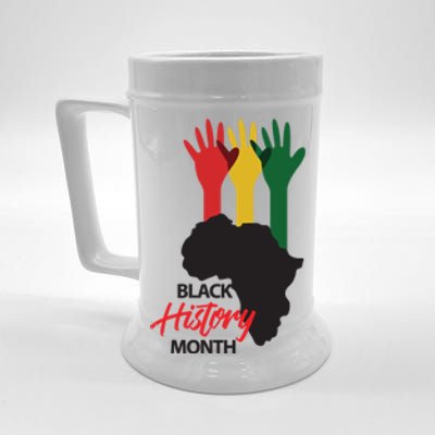 Black History Month Hands Map Beer Stein