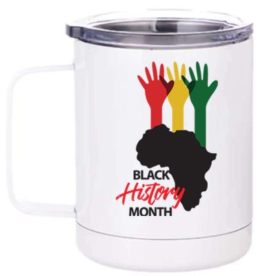 Black History Month Hands Map 12 oz Stainless Steel Tumbler Cup