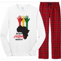 Black History Month Hands Map Long Sleeve Pajama Set