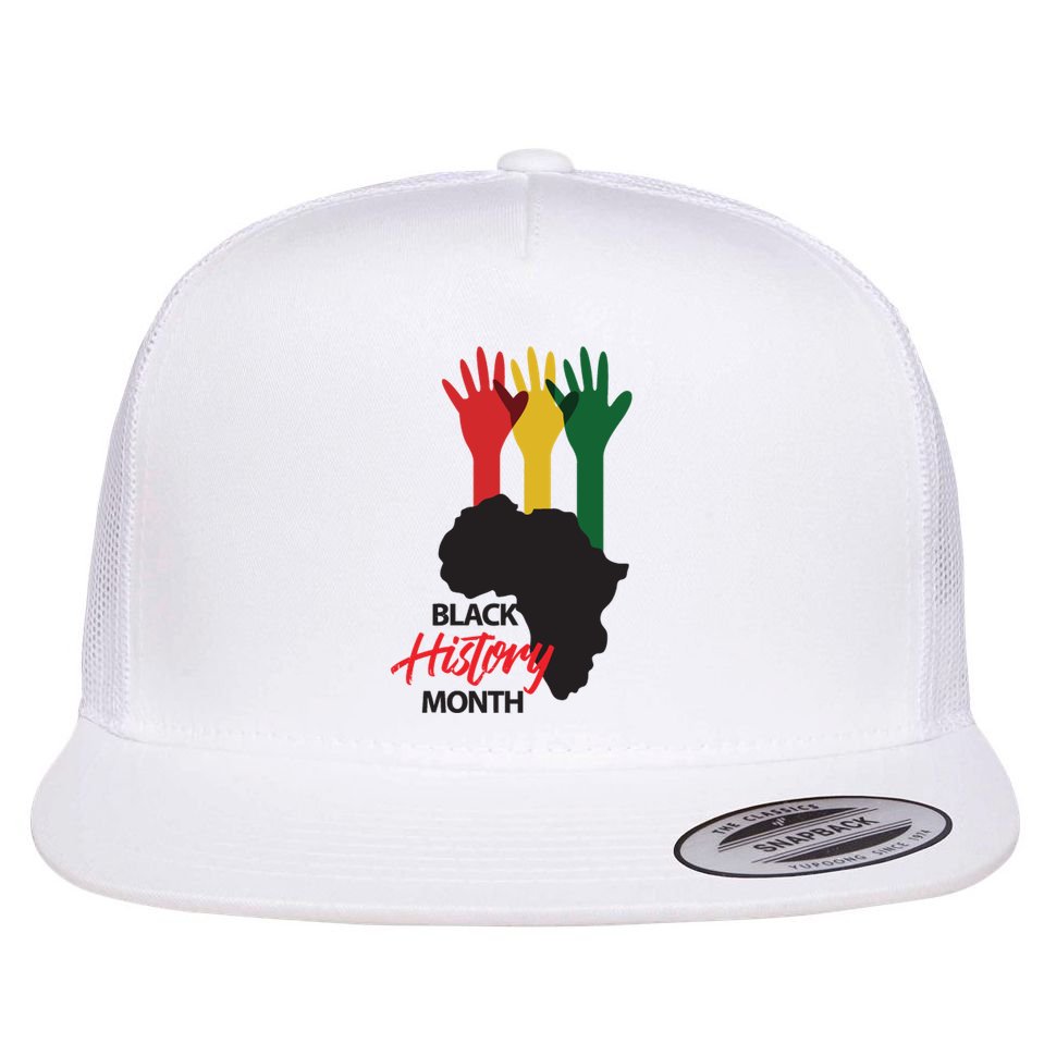 Black History Month Hands Map Flat Bill Trucker Hat