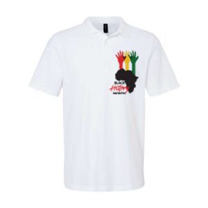 Black History Month Hands Map Softstyle Adult Sport Polo