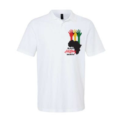 Black History Month Hands Map Softstyle Adult Sport Polo