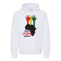 Black History Month Hands Map Premium Hoodie