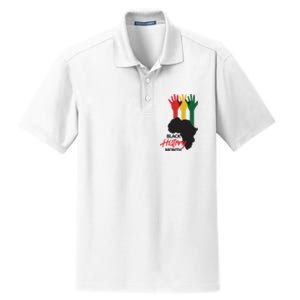 Black History Month Hands Map Dry Zone Grid Polo