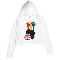 Black History Month Hands Map Crop Fleece Hoodie