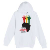 Black History Month Hands Map Premium Pullover Hoodie