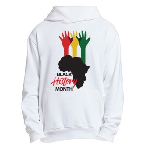 Black History Month Hands Map Urban Pullover Hoodie