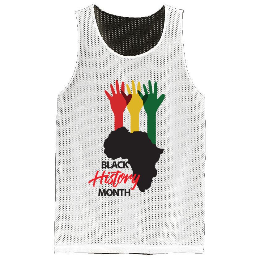 Black History Month Hands Map Mesh Reversible Basketball Jersey Tank
