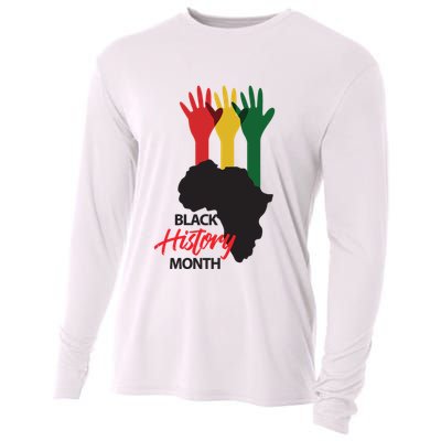 Black History Month Hands Map Cooling Performance Long Sleeve Crew