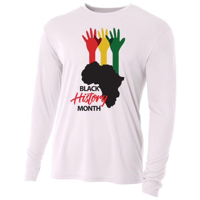 Black History Month Hands Map Cooling Performance Long Sleeve Crew