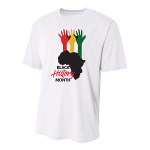 Black History Month Hands Map Youth Performance Sprint T-Shirt