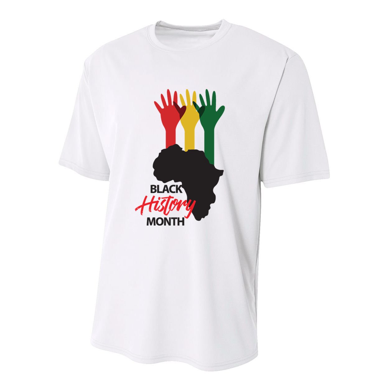 Black History Month Hands Map Youth Performance Sprint T-Shirt