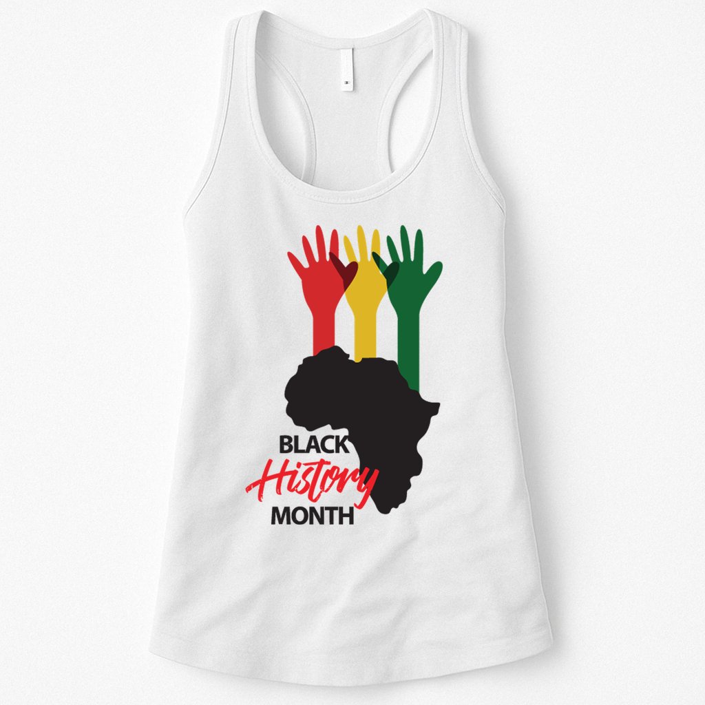 Black History Month Hands Map Womens Tank Top