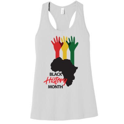 Black History Month Hands Map Women's Racerback Tank