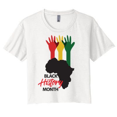 Black History Month Hands Map Women's Crop Top Tee